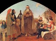 Ford Madox Brown Wycliffe Reading his translation of the Bible to John of Gaunt oil painting on canvas
